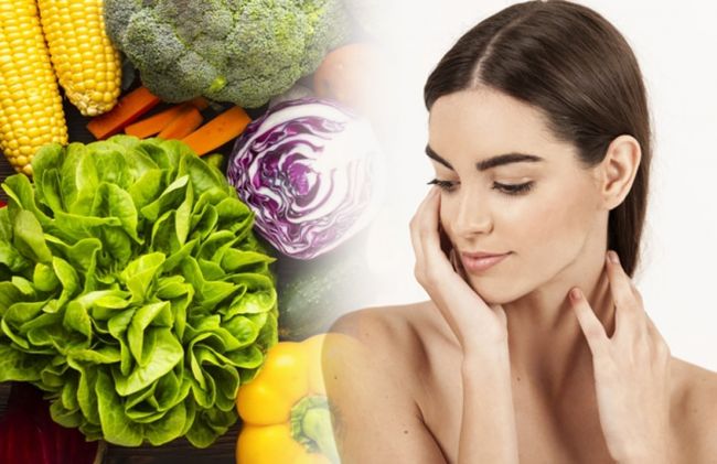 verduras-hoja-piel-mujer