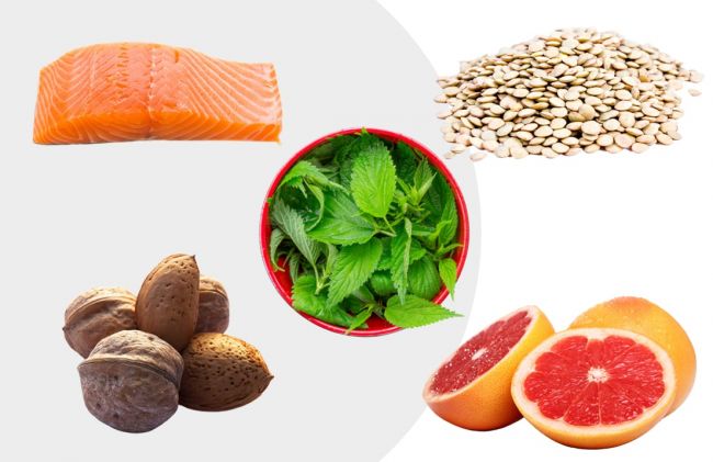 salmon-verduras-verdes-semillas-nueces-toronja