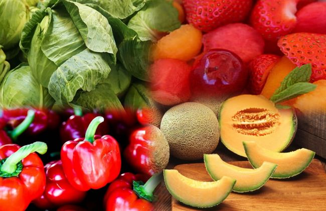 pimientos-rojos-verduras-melon-frutillas