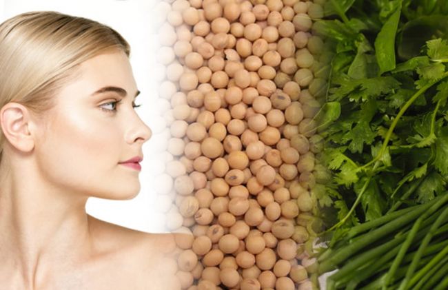 mujer-porotos-soja-vegetales