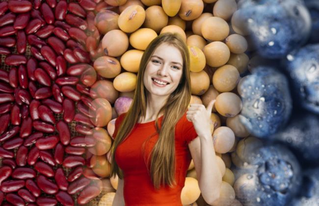 porotos-rojos-soja-arandanos-mujer